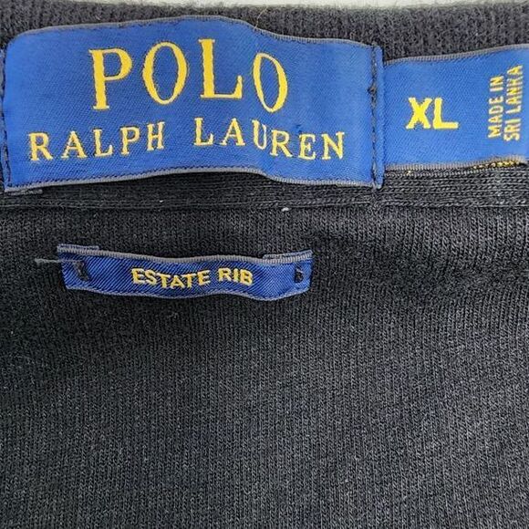Polo Ralph Lauren Sweater Men's XL Estate Rib 1/4 Zip Pullover Black - Picture 6 of 7